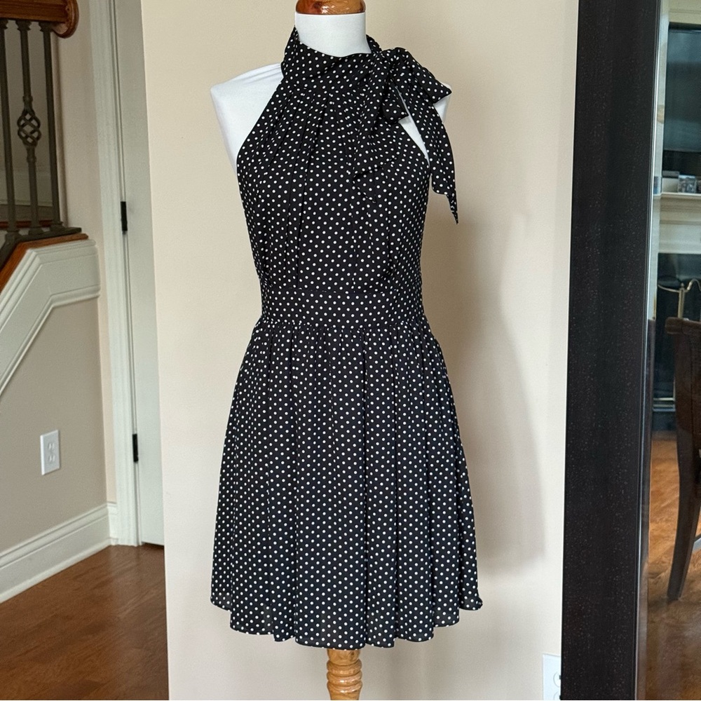 Express Black and White Halter Dress